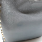 Valentino Rockstud Flip Lock Messenger Bag Gray Grained Leather