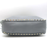 Valentino Rockstud Flip Lock Messenger Bag Gray Grained Leather