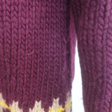 Tory Burch Fair Isle Pullover Sweater Purple Wool Size Small
