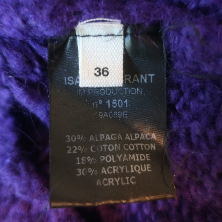 Isabel Marant Etoile Sesley Open-Knit Sweater Purple Alpaca-Blend Size 36