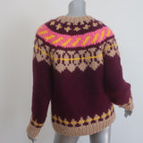 Tory Burch Fair Isle Pullover Sweater Purple Wool Size Small