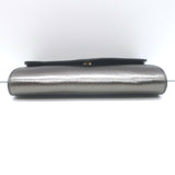 Yves Saint Laurent Small Envelope Clutch Gunmetal Metallic Leather