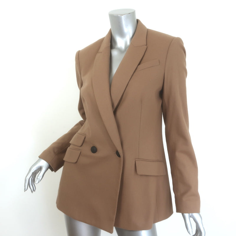 Rag &amp; Bone Duke double-breasted blazer, camel wool-blend, size 6 — pre-owned, gently worn authentic luxury condition