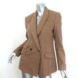 Rag & Bone Duke double-breasted blazer, camel wool-blend, size 6 — pre-owned, gently worn authentic luxury condition