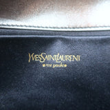 Yves Saint Laurent Small Envelope Clutch Gunmetal Metallic Leather