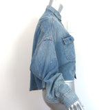 R13 Brindley Cropped Denim Shirt Blue Size Extra Small Long Sleeve Top