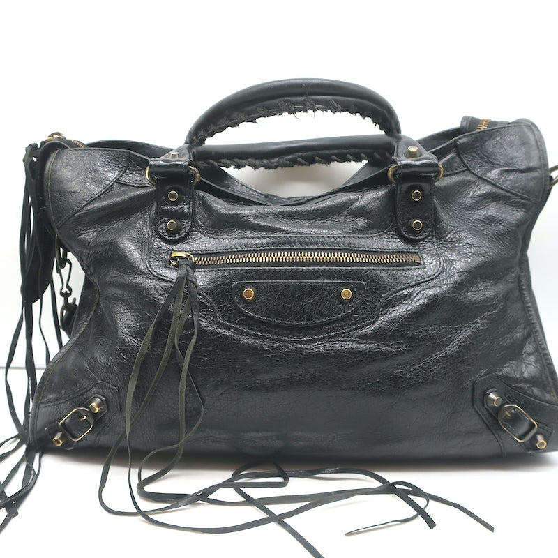Balenciaga Classic City Bag Black Leather Medium Shoulder Bag