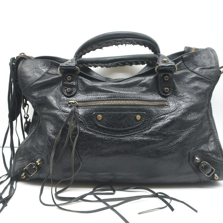 Balenciaga Classic City Bag Black Leather Medium Shoulder Bag