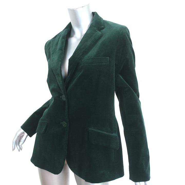 Lauren Ralph Lauren Corduroy Blazer Dark Green Size 8 Two-Button Jacket