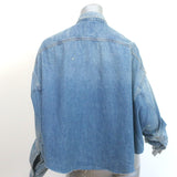 R13 Brindley Cropped Denim Shirt Blue Size Extra Small Long Sleeve Top