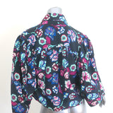 Isabel Marant Valentine Cropped Blouse Floral Print Silk Size 38 Long Sleeve Top