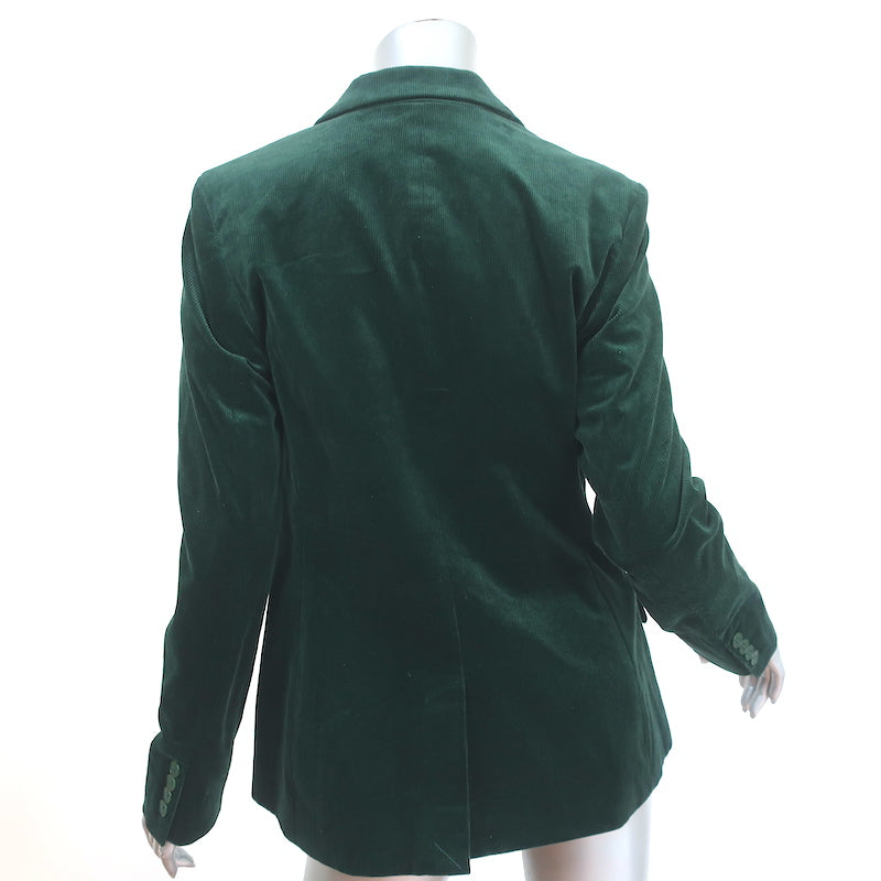Lauren Ralph Lauren Corduroy Blazer Dark Green Size 8 Two-Button Jacket