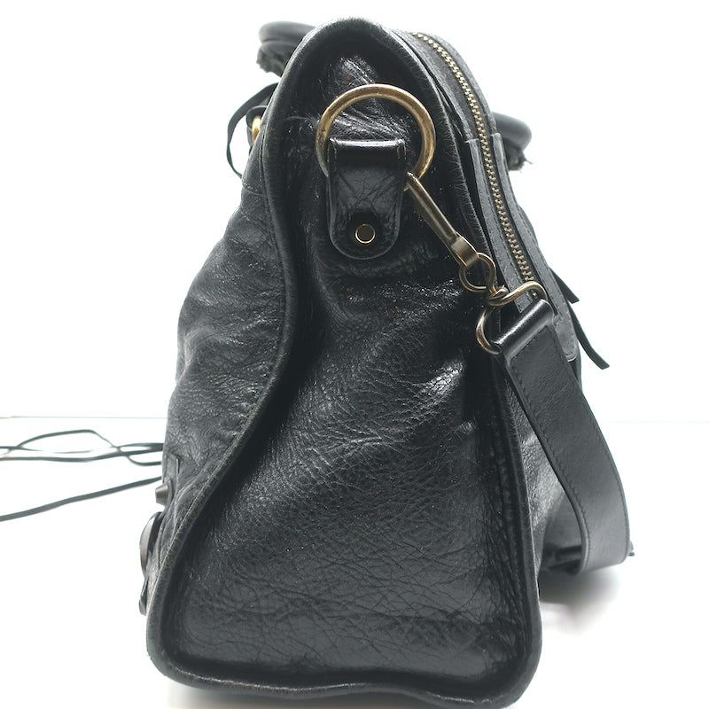 Balenciaga Classic City Bag Black Leather Medium Shoulder Bag