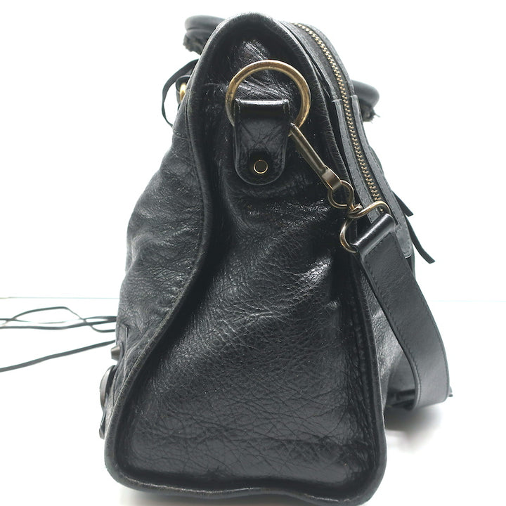 Balenciaga Classic City Bag Black Leather Medium Shoulder Bag