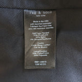 Authentic Rag & Bone Duke double-breasted blazer in camel wool-blend, size 6 — pre-owned, gently worn luxury tailoring.