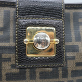 Vintage Fendi Zucca Coated Canvas Large Clutch Brown