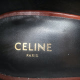 Ce­line Melody Platform Kiltie Loafer Pumps Brown Leather Size 36.5
