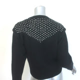 Retrofete Astra Crystal-Embellished Brushed Knit Sweater Black Size Medium
