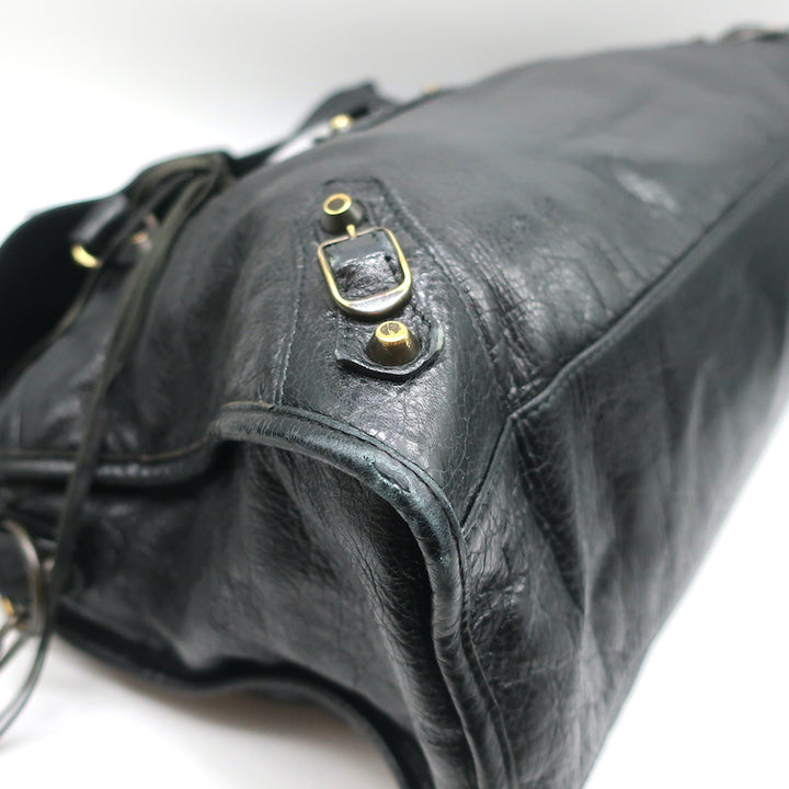 Balenciaga Classic City Bag Black Leather Medium Shoulder Bag