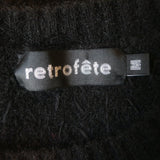 Retrofete Astra Crystal-Embellished Brushed Knit Sweater Black Size Medium