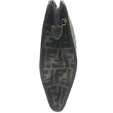 Vintage Fendi Zucca Coated Canvas Large Clutch Brown