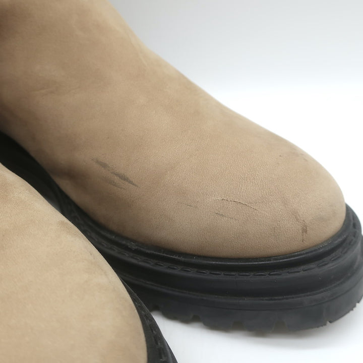 Jenni Kayne Brooklyn Lug Chelsea Boots Beige Suede Size 37