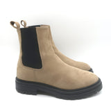 Jenni Kayne Brooklyn Lug Chelsea Boots Beige Suede Size 37