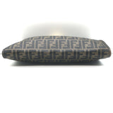 Vintage Fendi Zucca Coated Canvas Large Clutch Brown