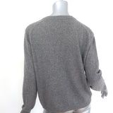 Jenni Kayne cashmere V-neck sweater in shadow gray, authentic pre-owned luxury knit, size small.