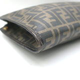 Vintage Fendi Zucca Coated Canvas Large Clutch Brown