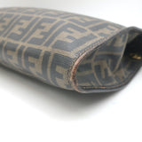 Vintage Fendi Zucca Coated Canvas Large Clutch Brown