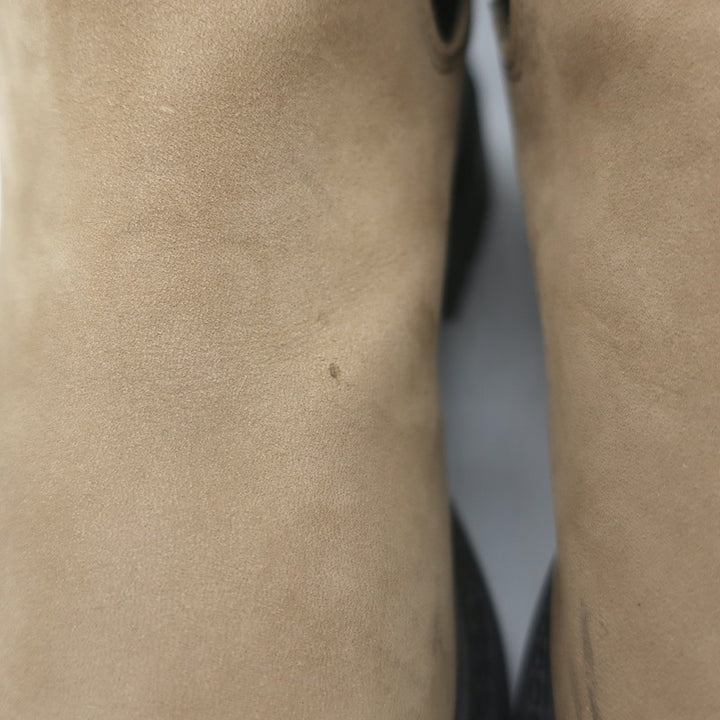Jenni Kayne Brooklyn Lug Chelsea Boots Beige Suede Size 37