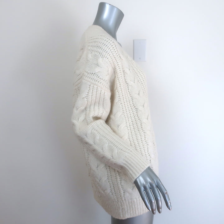 Jenni Kayne cable cocoon cardigan in cream — baby alpaca &amp; merino wool blend, pre-owned, gently worn
