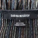 Sabina Musayev Carry Tiered Metallic-Striped Maxi Dress Black Size Large