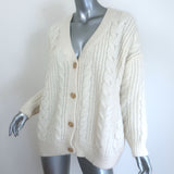 Jenni Kayne luxury cable cocoon cardigan in cream, baby alpaca–merino blend — pre-owned, gently worn