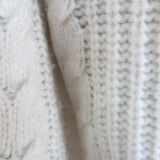 Jenni Kayne cable cocoon cardigan in cream baby alpaca and merino blend, authentic pre-owned luxury piece