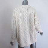 Authentic Jenni Kayne cream cable cocoon cardigan, baby alpaca and merino blend, pre-owned in good condition