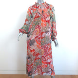 Chufy Maxi Dress Zar Multicolor Printed Metallic Fil Coupe Size Small