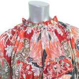 Chufy Maxi Dress Zar Multicolor Printed Metallic Fil Coupe Size Small