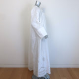 Nili Lotan Nelya Broderie Anglaise Tie-Neck Maxi Dress White Cotton One Size NEW