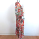 Chufy Maxi Dress Zar Multicolor Printed Metallic Fil Coupe Size Small