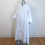 Nili Lotan Nelya Broderie Anglaise Tie-Neck Maxi Dress White Cotton One Size NEW
