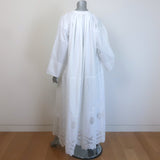 Nili Lotan Nelya Broderie Anglaise Tie-Neck Maxi Dress White Cotton One Size NEW