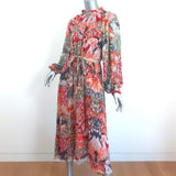 Chufy Maxi Dress Zar Multicolor Printed Metallic Fil Coupe Size Small