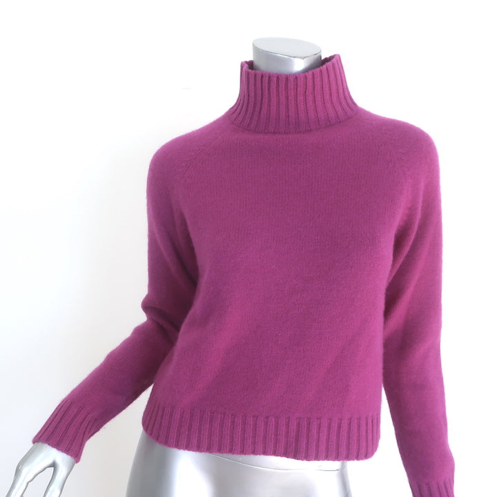 The Elder Statesman Cashmere Turtleneck Sweater Magenta Size Small
