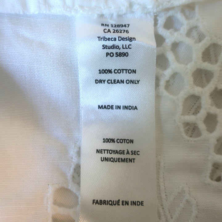 Nili Lotan Nelya Broderie Anglaise Tie-Neck Maxi Dress White Cotton One Size NEW