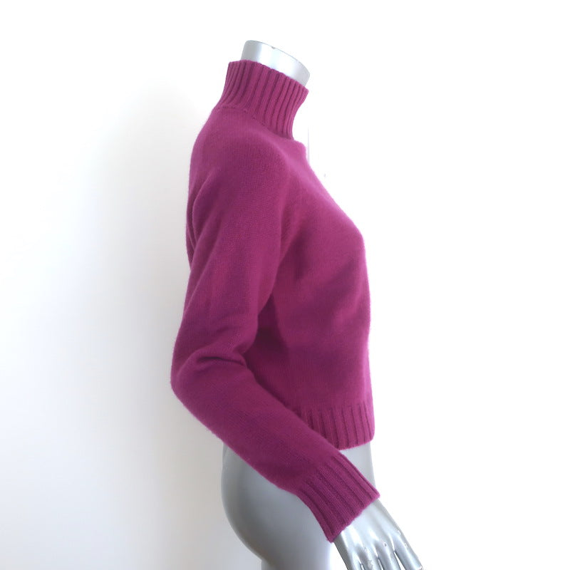 The Elder Statesman Cashmere Turtleneck Sweater Magenta Size Small