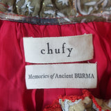 Chufy Maxi Dress Zar Multicolor Printed Metallic Fil Coupe Size Small