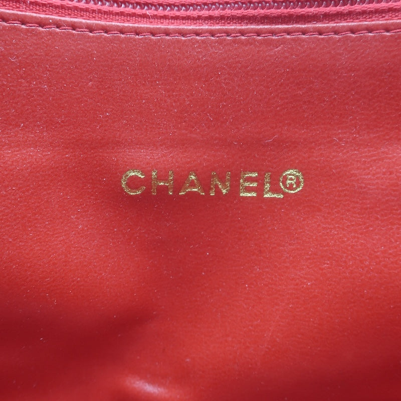 Vintage Chanel 1985 Single Flap Chain Strap Shoulder Bag Red Quilted Leather