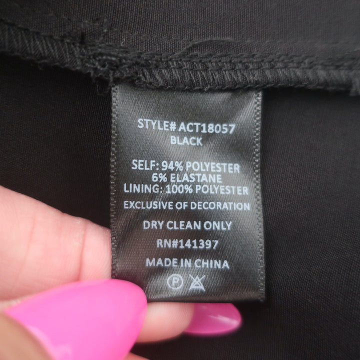 ASTR the Label Anabelle Crystal-Trimmed Puff Sleeve Top Black Crepe Size Small